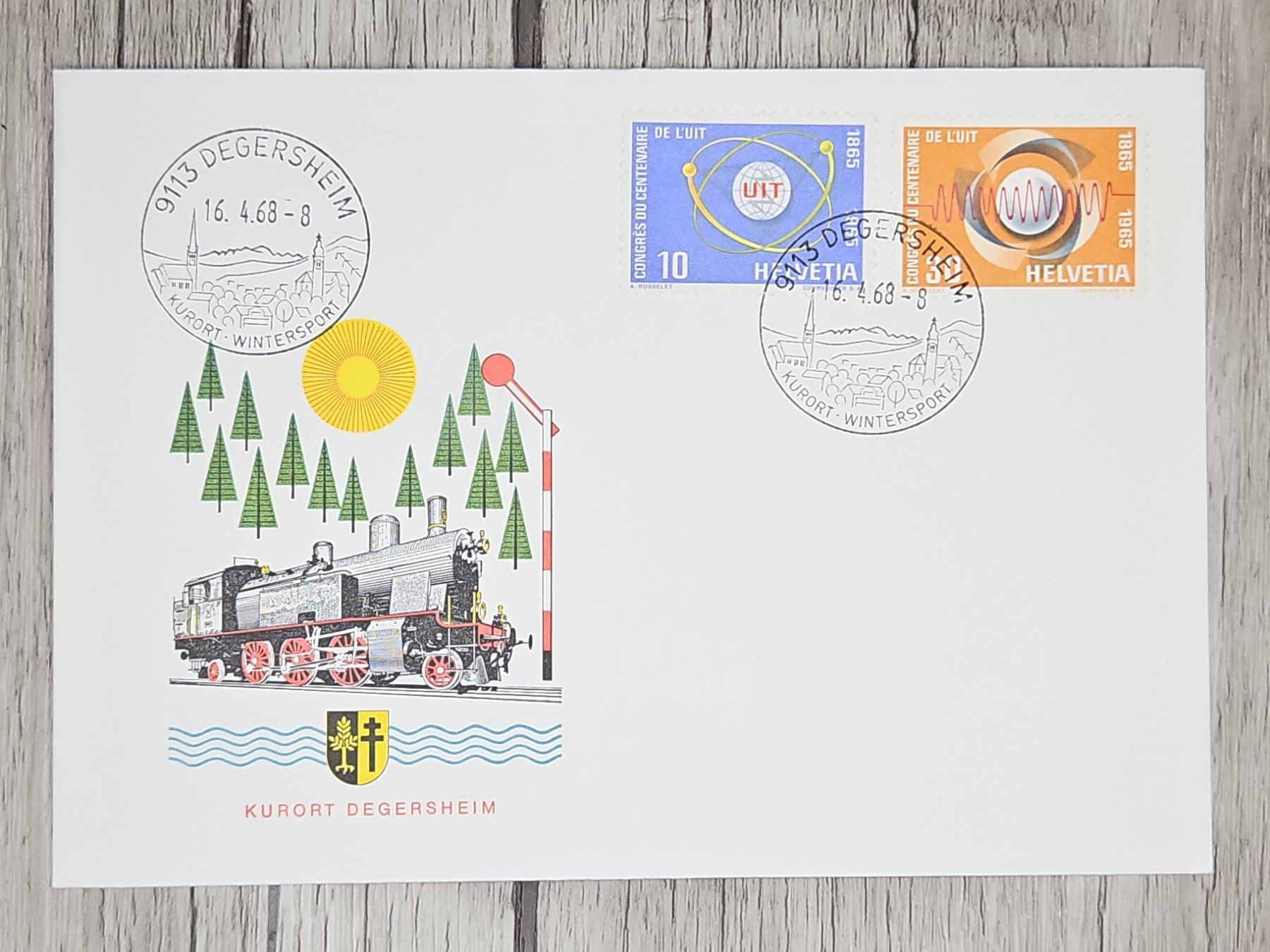 Tutti i francobolli: CL09 Enveloppe + Timbre Suisse 1968 – Usato da Cousset venduto da Patrick_Collections