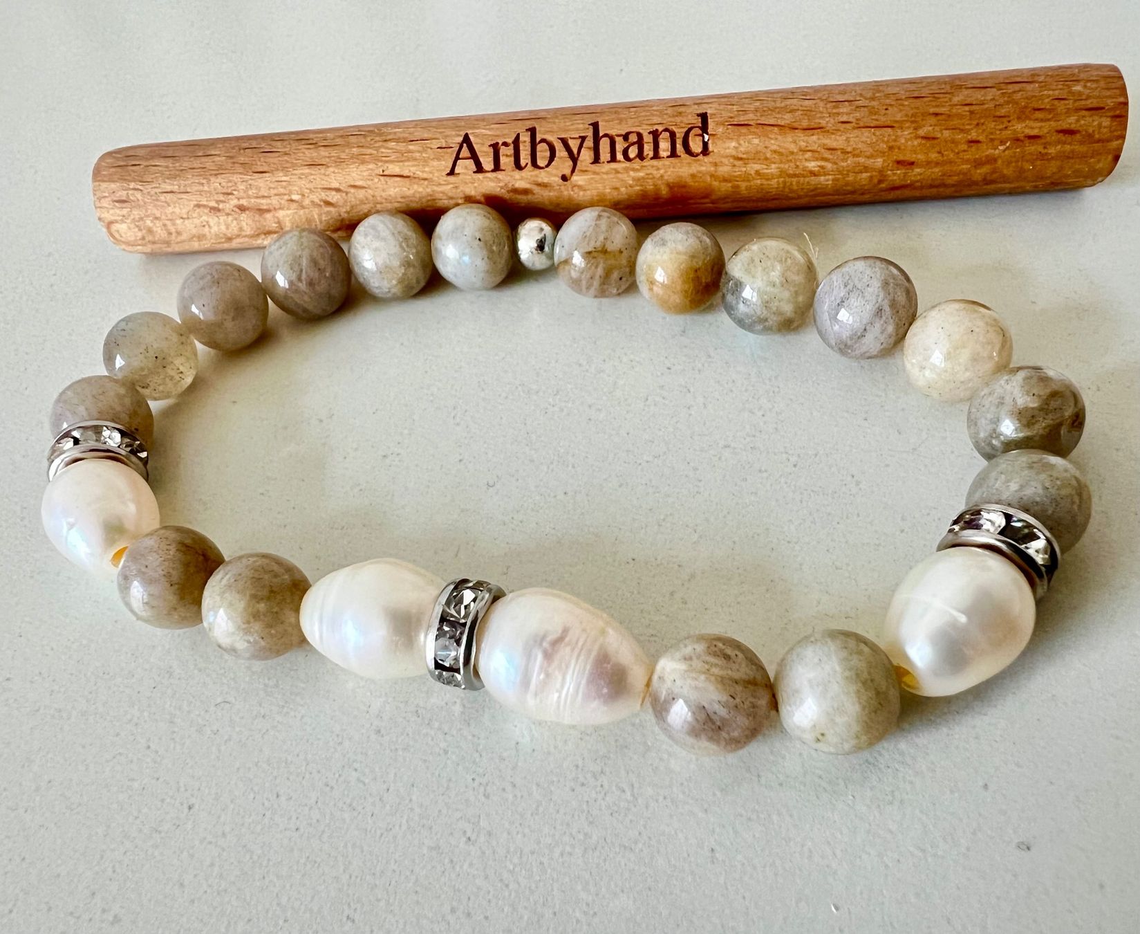 Bracciali & Braccialetti: Mondschimmer: Labradorit Armband mit Barockperlen – Usato da Ruswil venduto da artbyhand 7