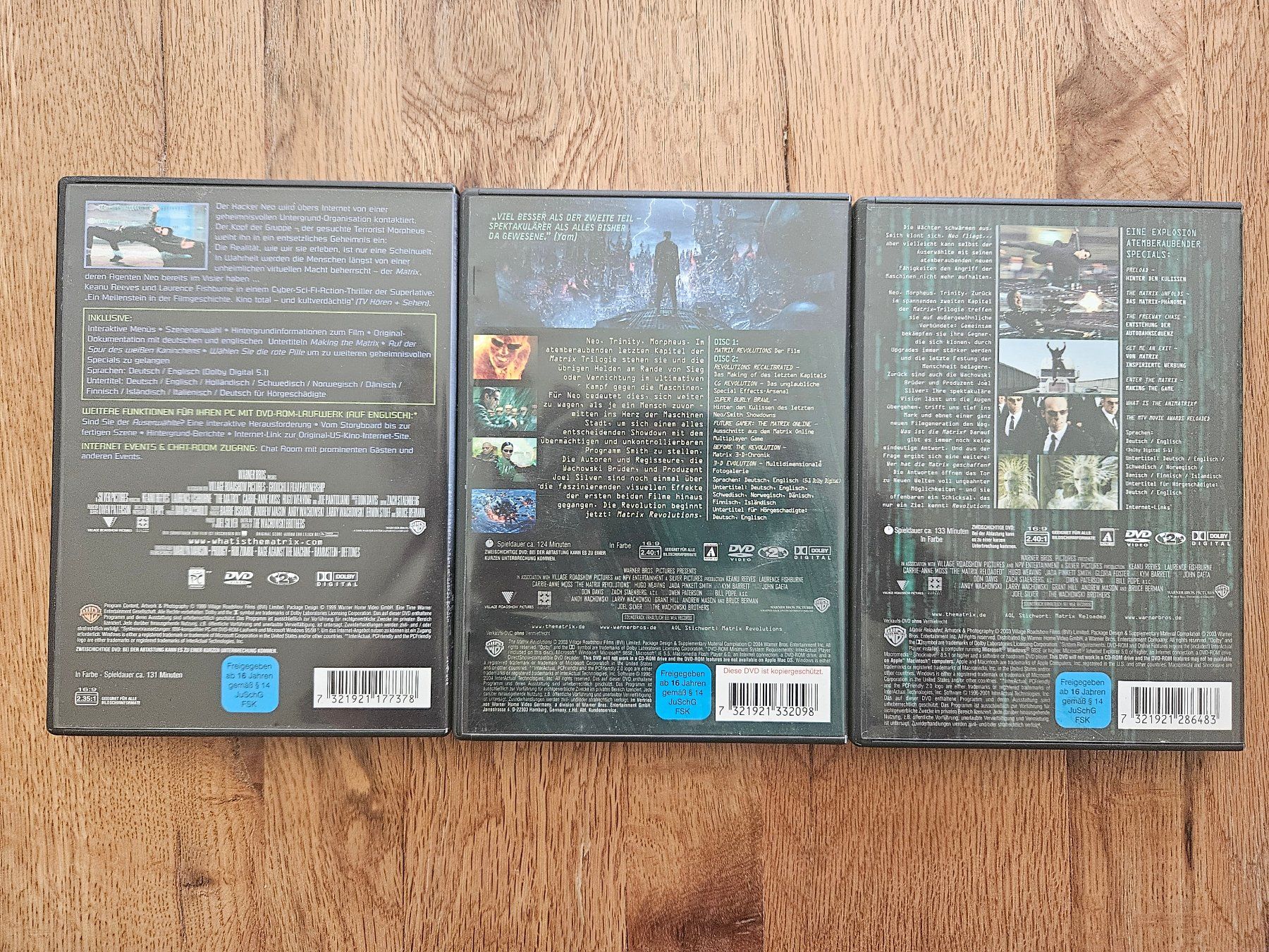 Alle DVDs: Matrix collection 1-3 – Gebraucht aus St.Gallen von Capsule_Corporation 1