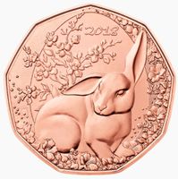 Österreich 5-Euro-Kupfermünze Osterhase