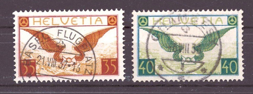 Alle Briefmarken: # 82 --- FLUGPOST GERIFFELTES  PAPIER – Gebraucht aus Dübendorf von Piero2