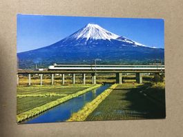 AK Bahn Japan Schnellzug mit dem Mt. Fuji