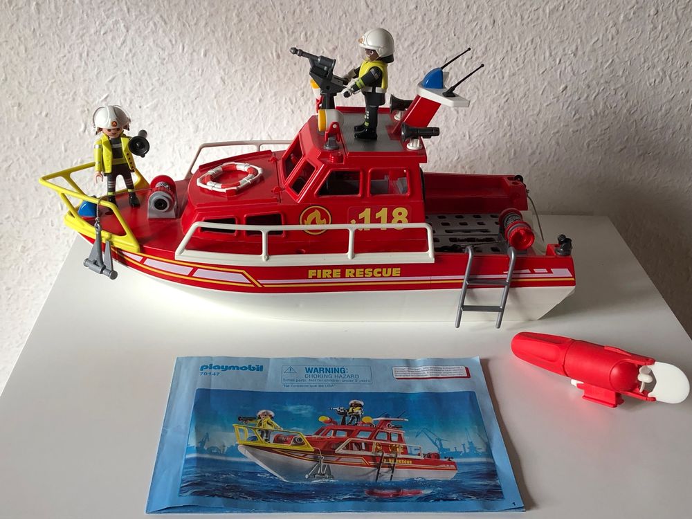 Playmobil 70147 Feuerwehr Löschboot Schiff mit Motor | Kaufen auf Ricardo