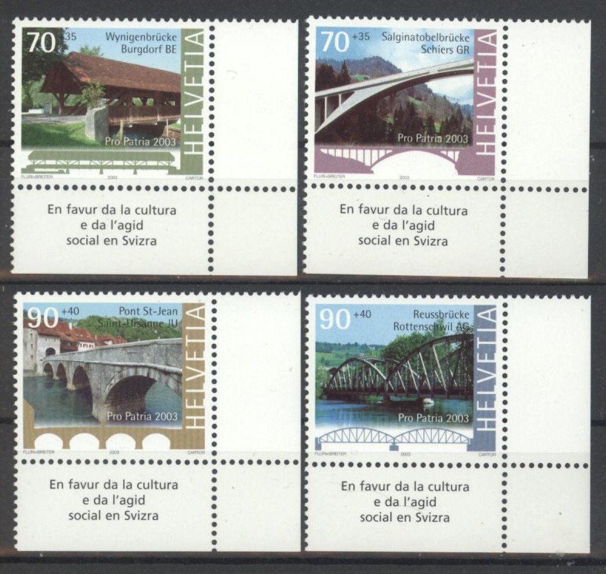 Tous les timbres: 2003, Pro Patria ** – D'occasion à Willisau par Vollstempel