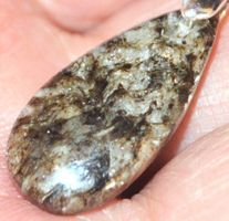Anhänger L-6190 – Mica Schist Glimmerschiefer Cabochon 25x12