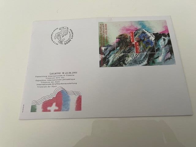 Tutti i francobolli: Ersttagsbrie Schweiz FDC Sonderblock Trilaterale Ticino,2003 – Usato da Naters venduto da sch_9fvg