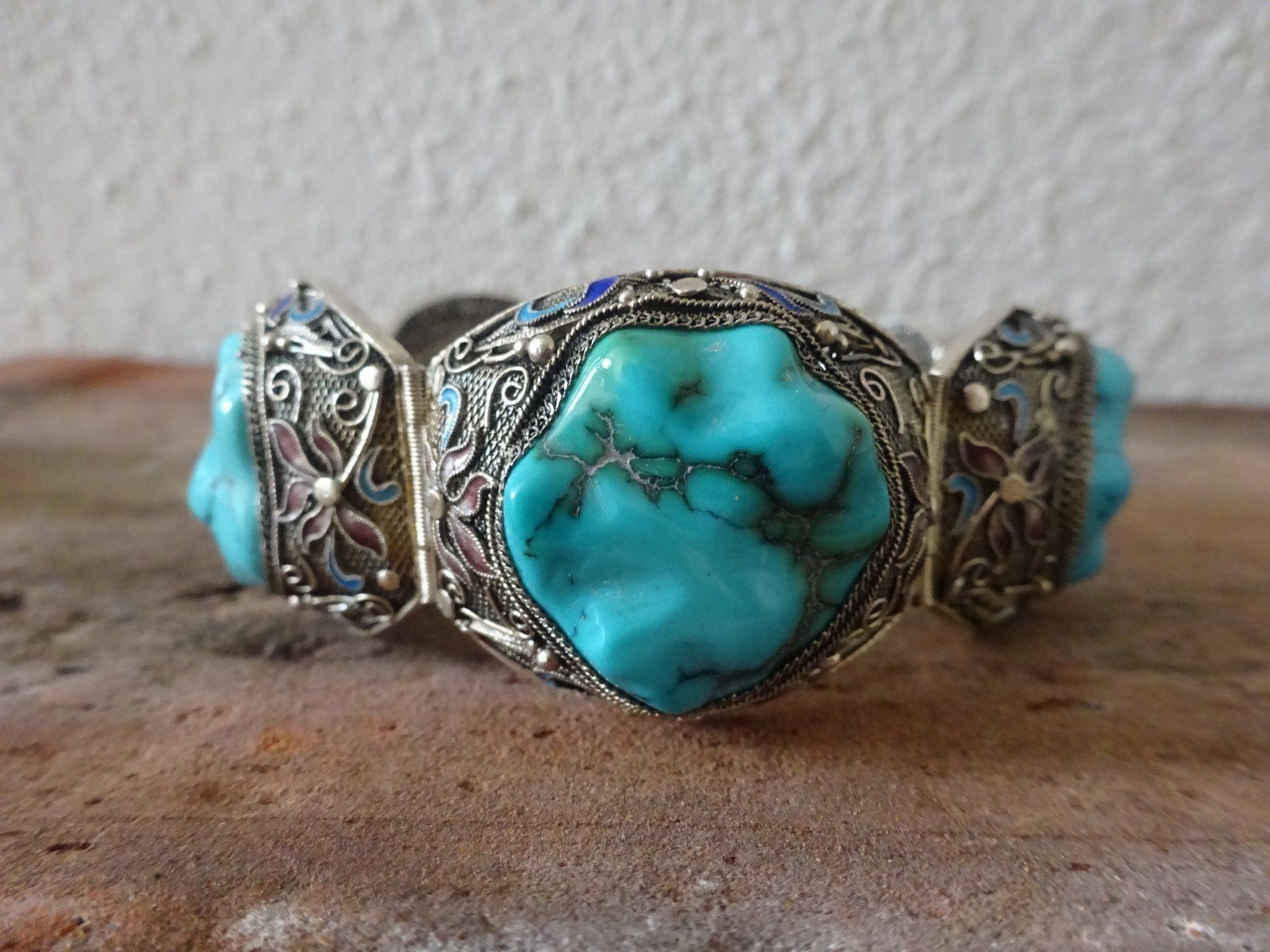 Bracciali & Braccialetti: Armband Türkis China Cloisonné / Silber – Usato da Esslingen venduto da FetteSchnecke 3