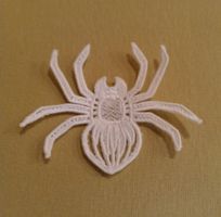 Halloween Spinne weiss, gestickt, ca. 7x8cm