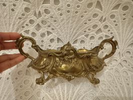Messing Blumenschale Jardiniere Rosen Motiv 21,5cm