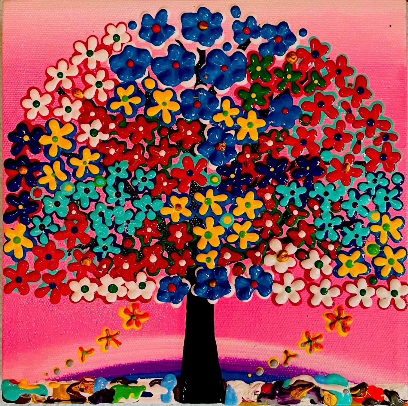 Dipinti: Blumenbaum Gemälde, Original Kunstwerk, Frühling! – Nuovo e nell'imballaggio originale da Roggwil /BE venduto da elegance45