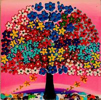 Blumenbaum Gemälde, Original Kunstwerk, Frühling!