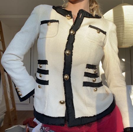 Damen Blazer Moschino  weiss schwarz