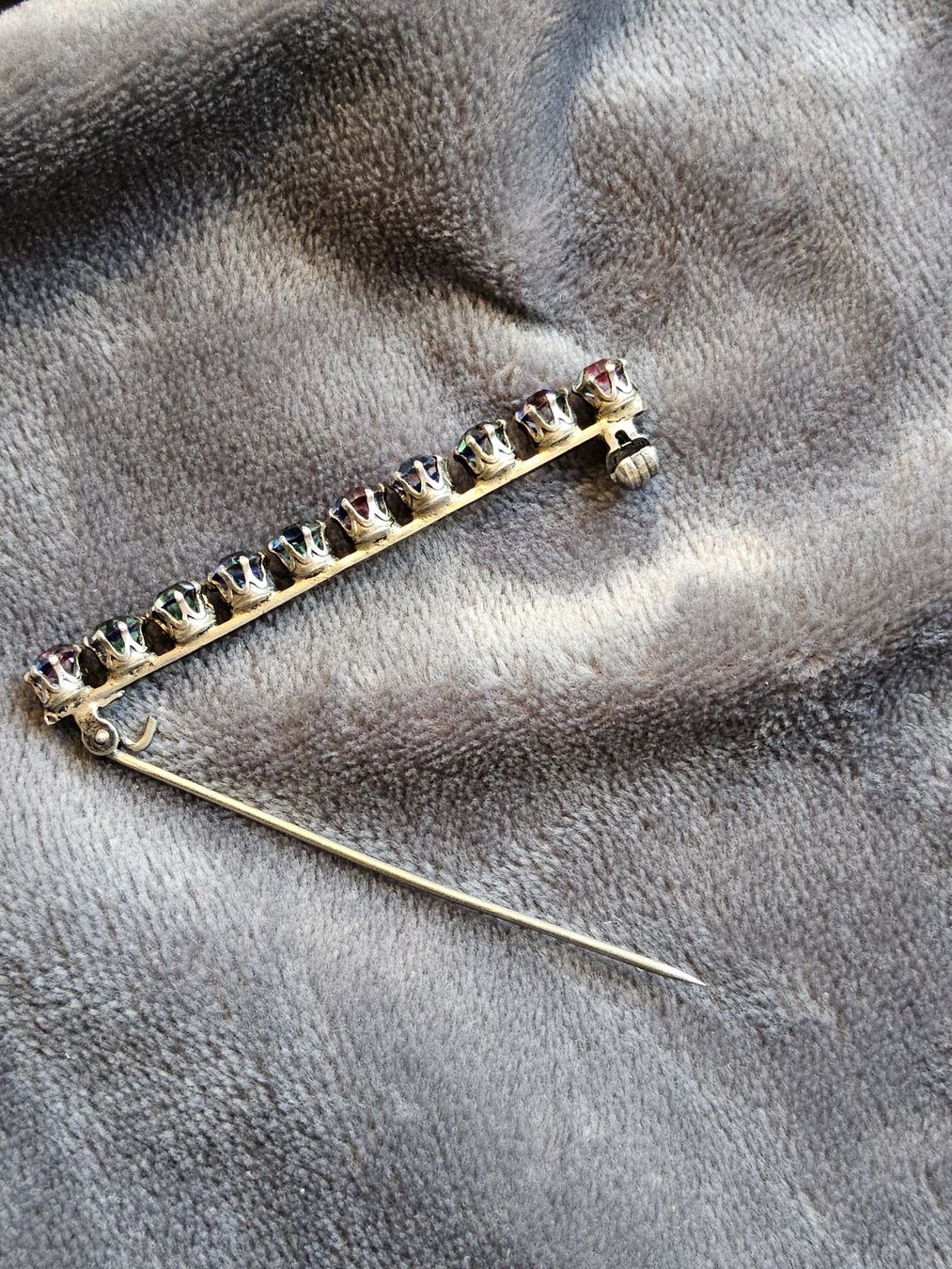 Spille & Fermagli: Vintage Silber Brosche mit Rheinkiesel Irisglas Kristallen – Usato da Zürich venduto da gutsan 7