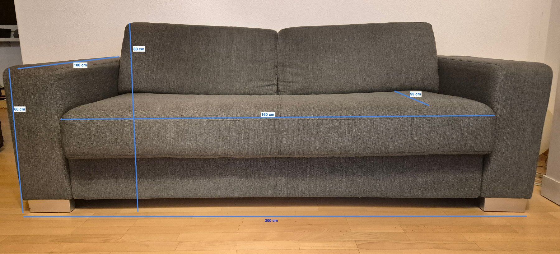 Interio Divani: Sofa 2.5er mit Bettfunktion anthrazit (Interio WILSON) – Usato da Horgen venduto da Carmensimone 6