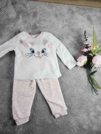 Kuscheliger Mädchen-Pyjama mit Katzenmotiv, Grösse 92