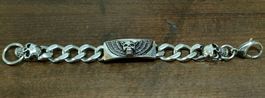 Bracelet Acier inoxydable tête de mort style biker
