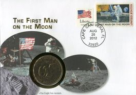 Numisbrief/Münzbrief  -  "THE FIRST MAN ON THE MOON"