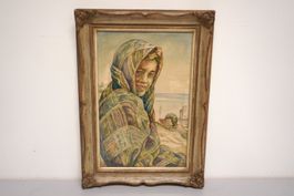 Aquarell und Kreidezeichnung A.Oppermann 1948, gerahmt S066