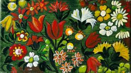 Nicole Hartelef (XXe s)  Fiori alpini, Olio su tela