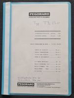 Pegoraro Bodenfräse TB 230 Ersatzteilkatalog, sehr selten!