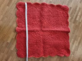 Housses de coussins en boutis rouge Primerose Bordier
