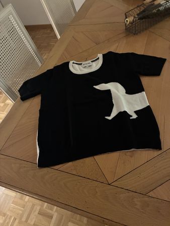 Pull Léo & Ugo noir blanc motif chien taille 2