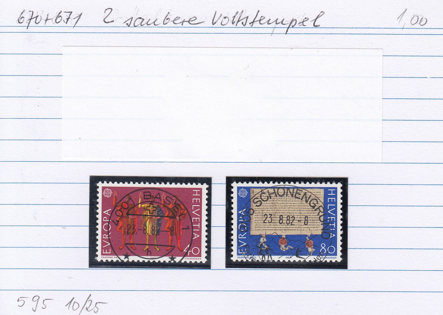 Tutti i francobolli: 670+671  2 saubere Vollstempel – Usato da Spreitenbach venduto da Lienbi01 1
