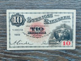 Schweden 10 Kronen 1940 !!!!!!