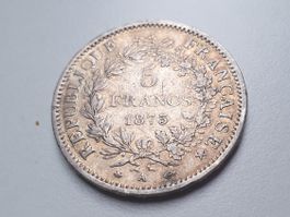 🇫🇷 France 5 Francs 1873 A **VF** Silver 25g .900