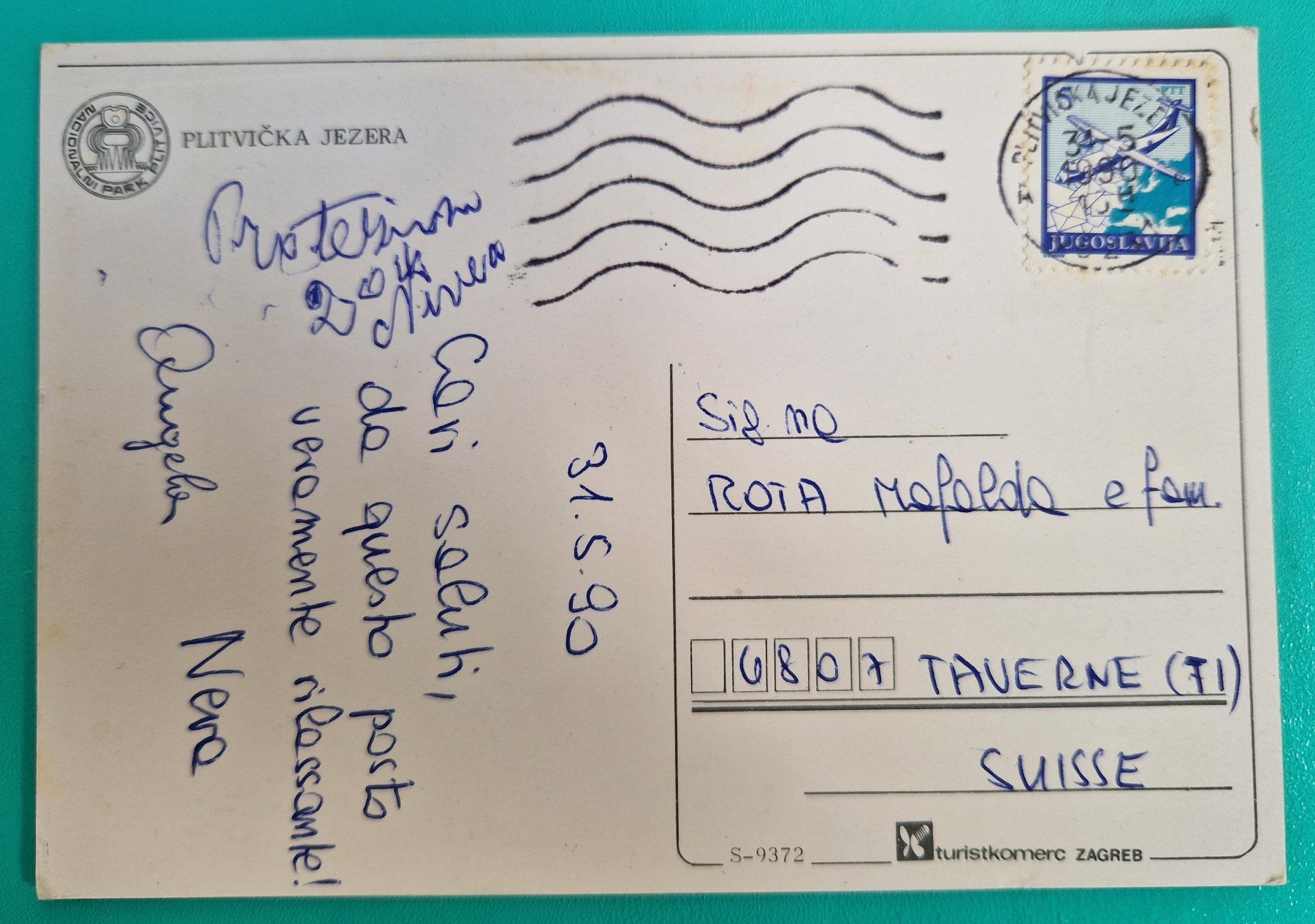 Cartoline postali: Plitvicka Jezera  Jugoslawien 1990 – Usato da Melchnau venduto da Arthurius 1
