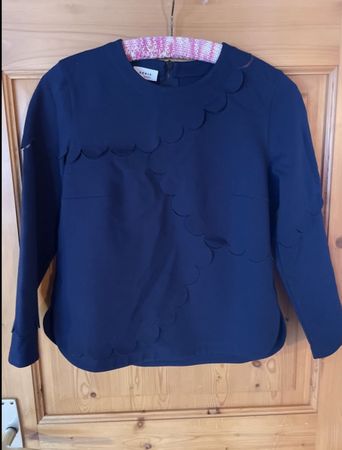 Akris punto Bluse Gr. 36 Navy Damen Top elegant chic