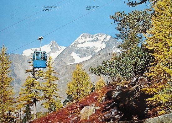 Ansichtskarten: SAAS-FEE Plattjenbahn Téléphérique – Gebraucht aus Jona von philajona
