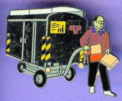 PTT  Pöstler mit Elektrowagen