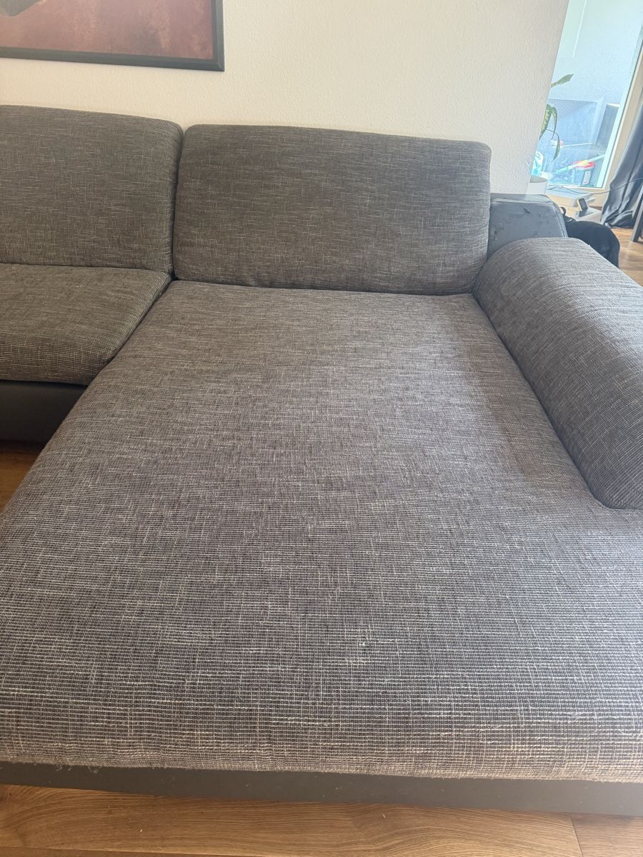 Pfister Sofas: Ecksofa mit Bettfunktion grau Stoff Leder Optik gebraucht – Gebraucht aus Schlieren von sheila000 3