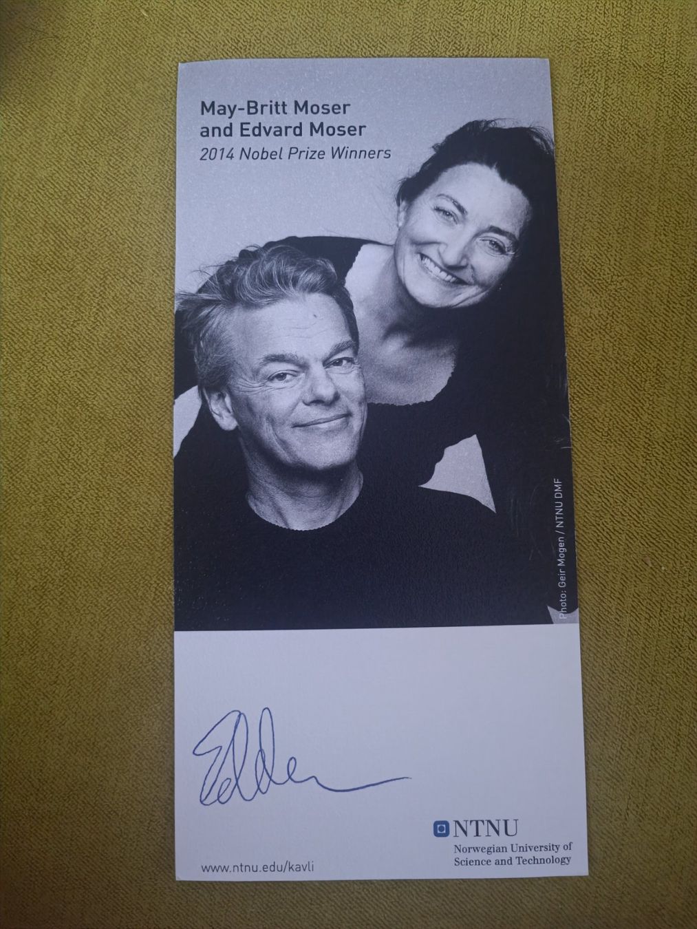 Autogramme: Edvard Moser - Nobelpreis-Gewinner – Gebraucht aus Menziken von Artographs