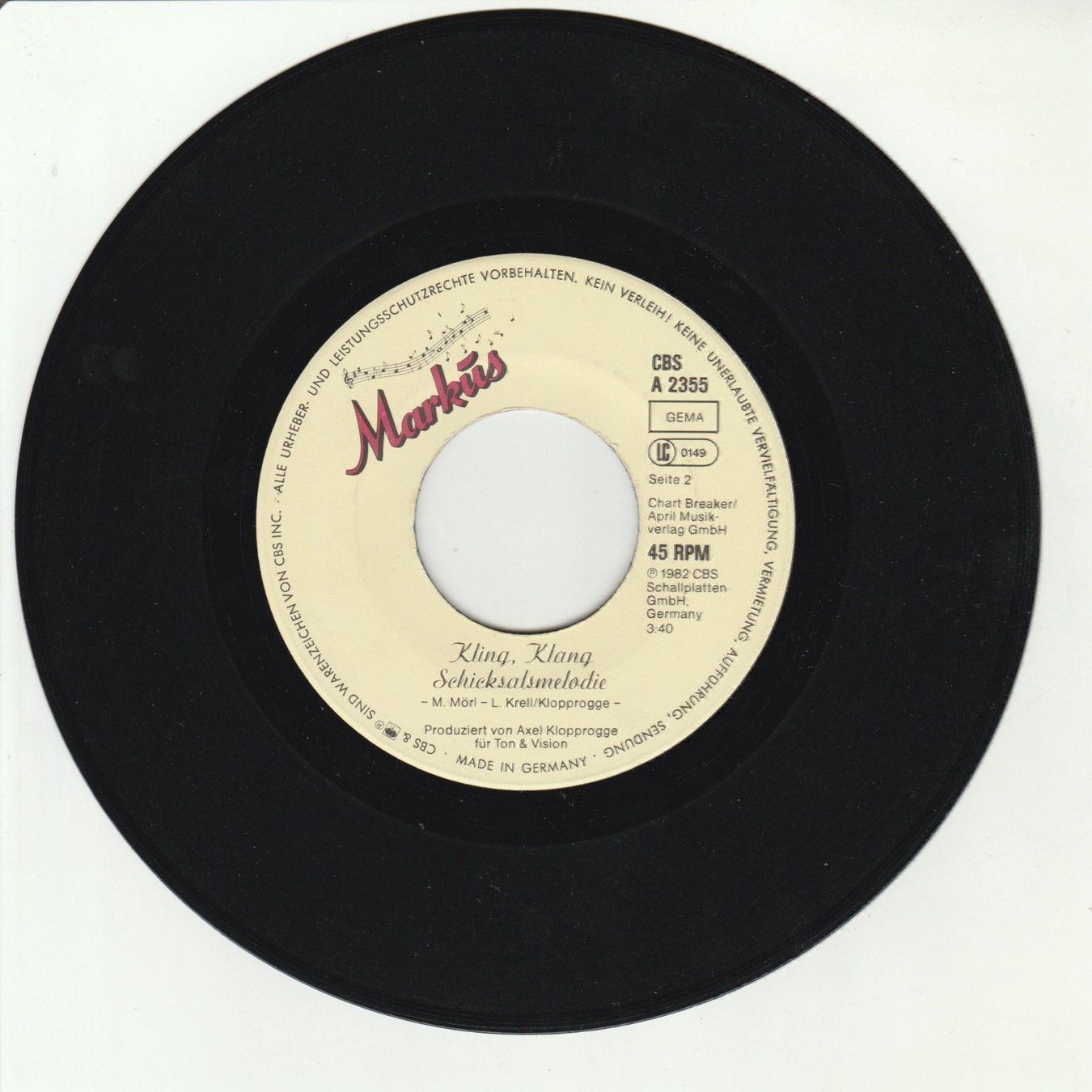 Dischi in vinile: Markus - Ich will Spass NDW 7" Vinyl – Usato da Tübach venduto da JamesStone 3