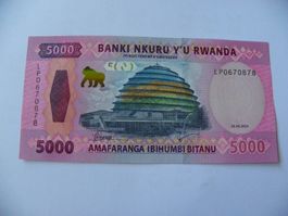 5000 Ruanda Francs 2024, Geldschein, Neuwertig