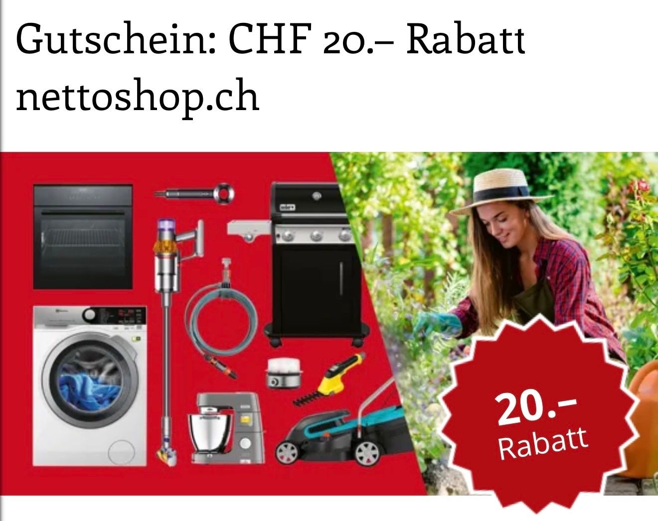 Buoni: Nettoshop 20 CHF Rabatt Gutschein – Nuovo e nell'imballaggio originale da Zürich venduto da Marcel_2202