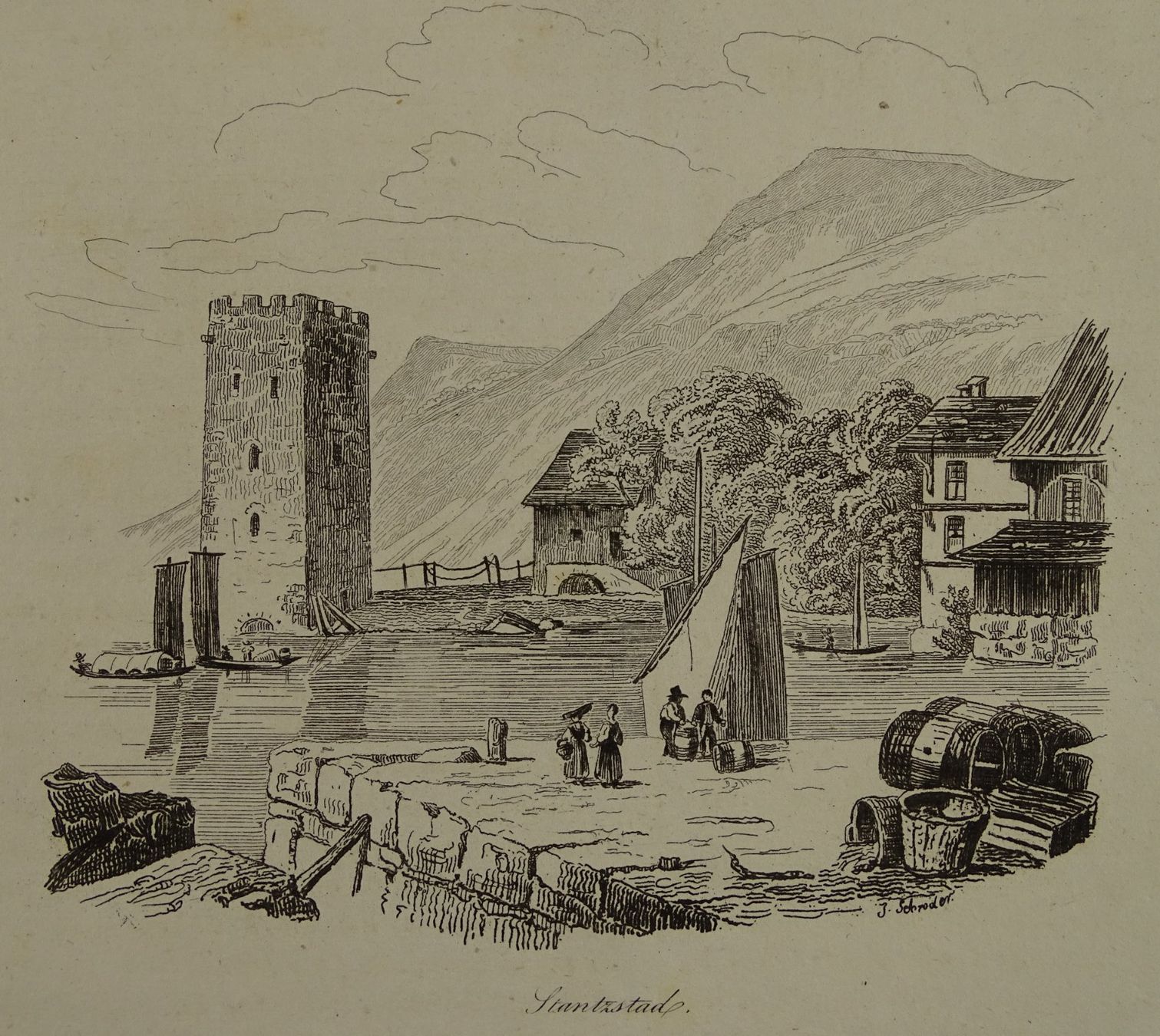 Incisioni: STANSSTAD, STAHLSTICH 1836 – Usato da Grüningen venduto da Kartensammler