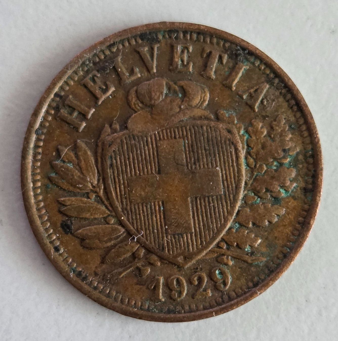 Tutti le monete: Alte Schweizer Münze 2 Rappen 1929 – Usato da Luzern venduto da Kartenansicht