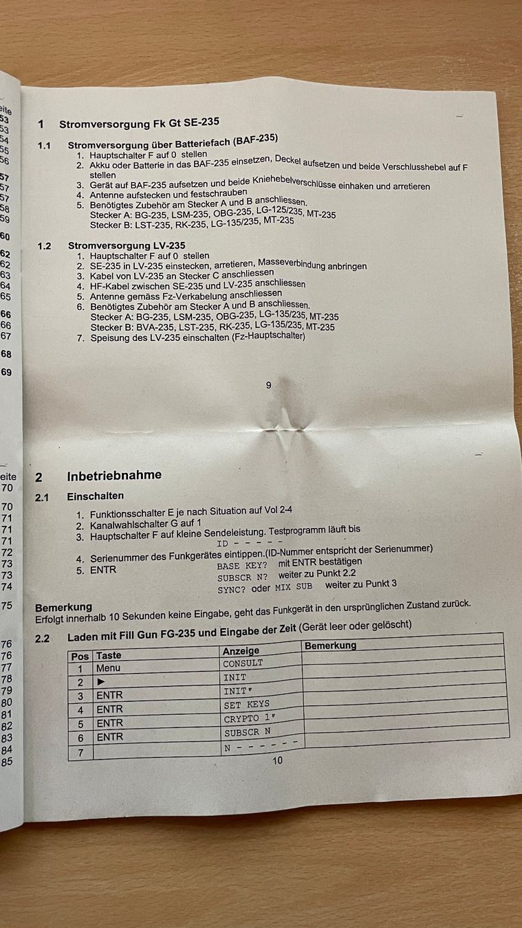 Documenti: Funksystem SE-235 - Checkliste - Merkblatt 58.430/I d – Usato da Glattfelden venduto da cybermaxx 4