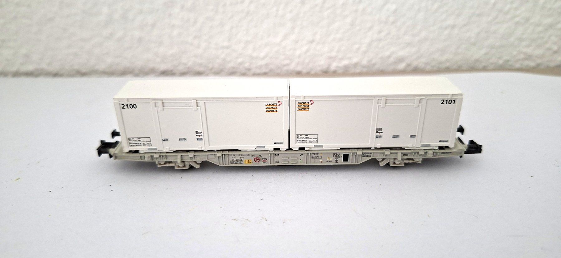 SBB/CFF/FFS Modellini di ferrovie: Creanorm SBB Containertragwagen Post – Usato da Biberist venduto da Ntrains 1