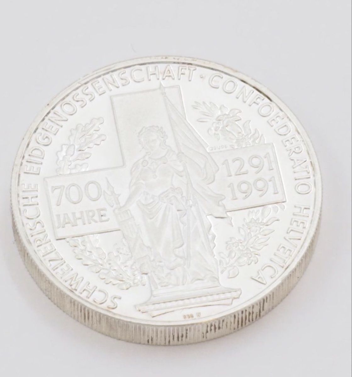 Medaglie: Schweizer Silber 1 Unze 700 Jahre Eidgenossenschaft 1991 – Usato da Mumpf venduto da Stanman