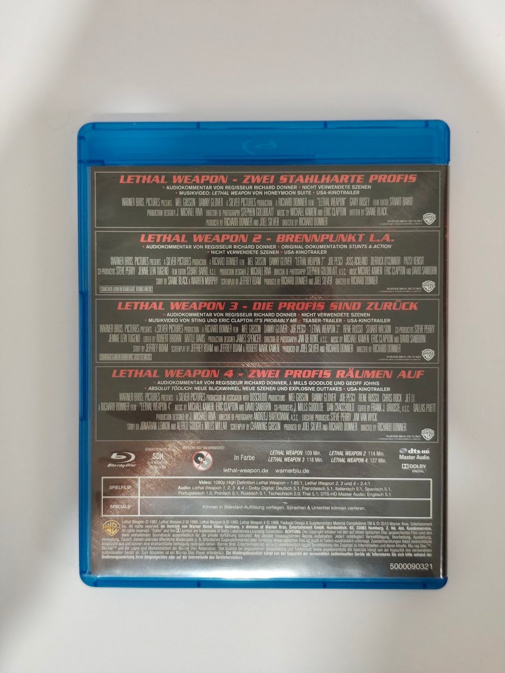Alle DVDs: Lethal Weapon - Teil 1-4 - Blu-ray Sammlung – Gebraucht aus Wil SG von anhe87 2