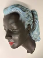 Wandmaske, Vintage Keramik Frauenkopf, Cortendorf