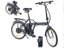 Elektro Velo faltbar, schwarz mit 2 Akkus und Ladegerät