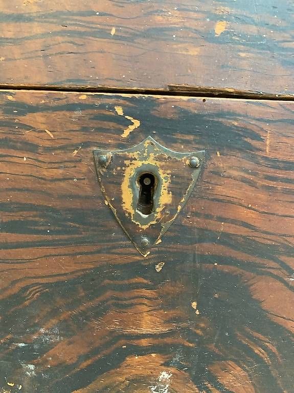 Cassapanche: Antike Biedermeier Truhe mit Fladermalerei – Usato da Obernau venduto da Arche_Noah_Brocki 9
