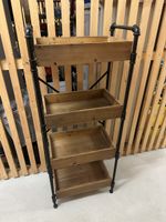 Regal Holzkisten Metallrohr Gestell 4 Ebenen