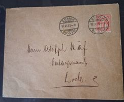 Briefumschlag Zürich-Locle, 1898