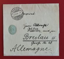 GANZSACHE GENEVE RASIER-K BRESLAU DEUTSCHES REICH POLEN 1906